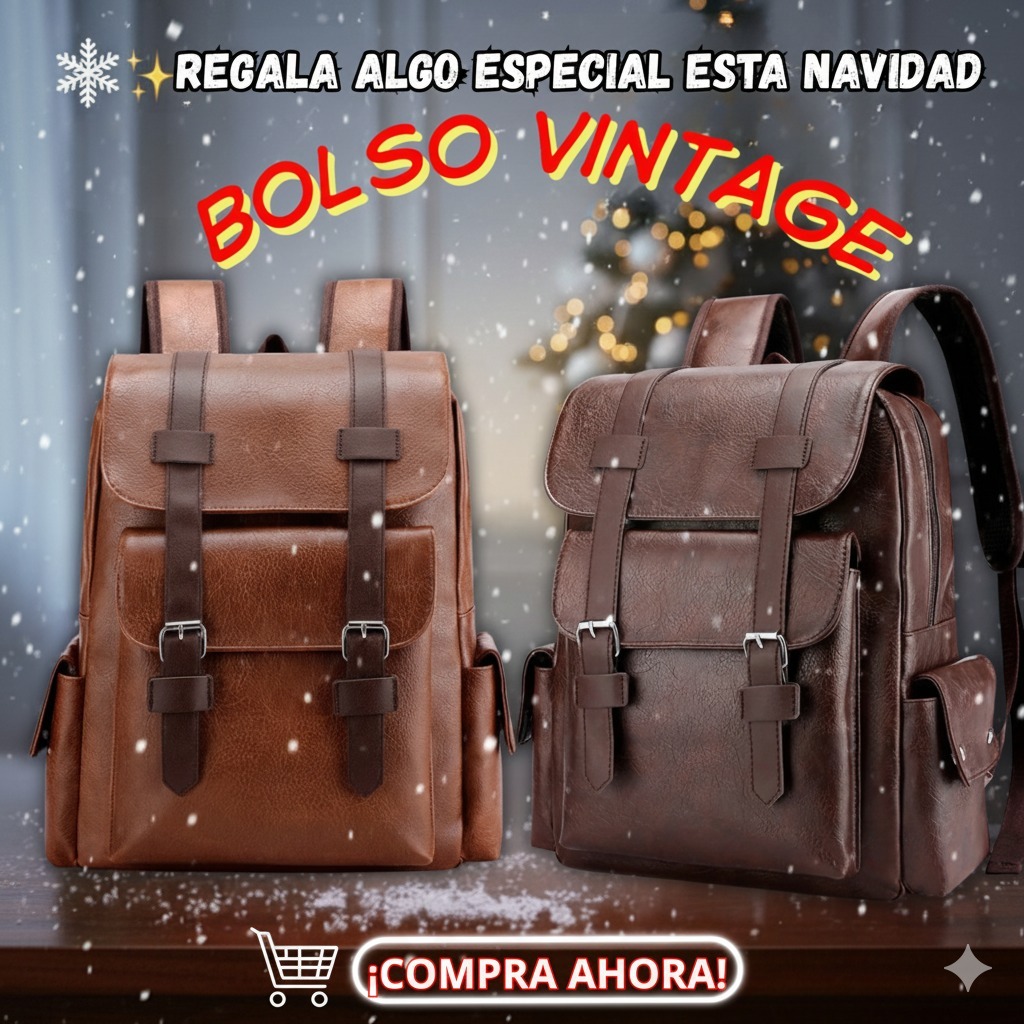 BOLSO CUERO VINTAGE RETRO TRABAJO CLARO